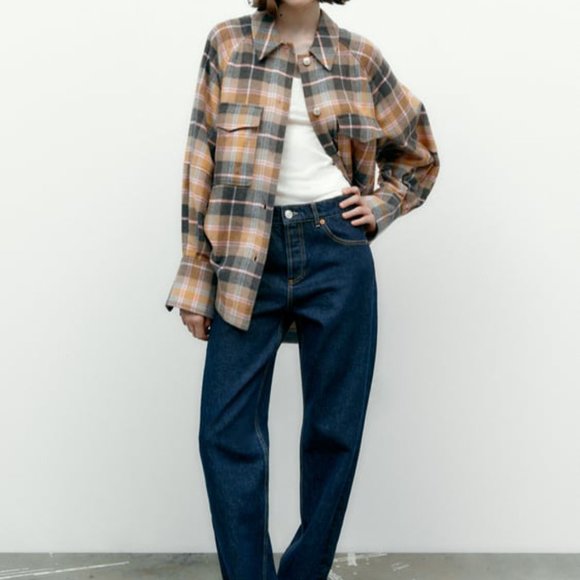 ZARA Oversized Plaid Shirt Shacket Pendleton - Picture 6 of 11